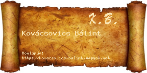 Kovácsovics Bálint névjegykártya